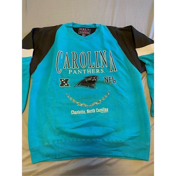 Carolina Panthers Size Large Galt Sand Vintage Crewneck Sweater 1996 Pullover - Picture 1 of 8
